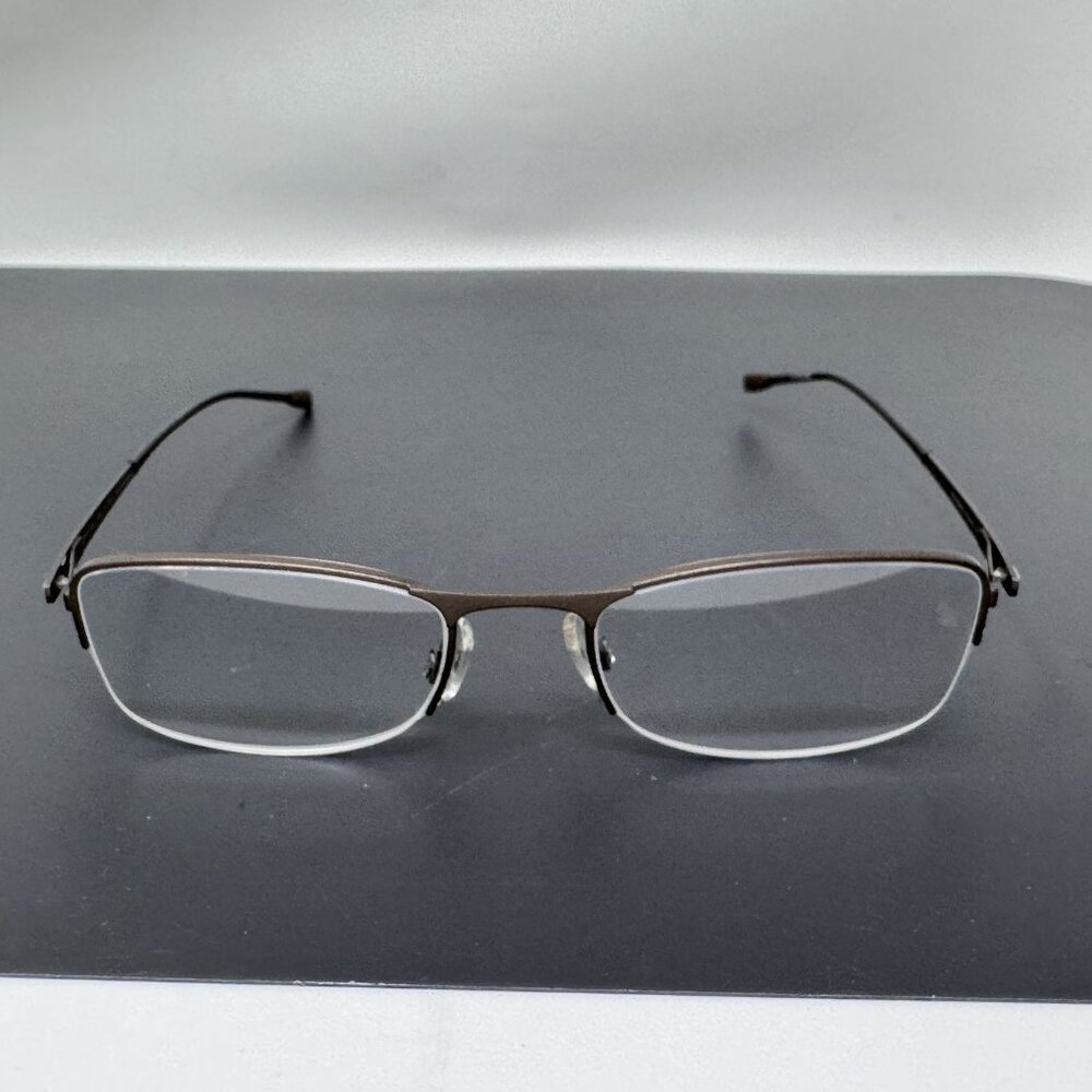 LIGHTEC MOREL FRANCE 7602S Brown Half Rim Eyeglasses Frame 47-18-135